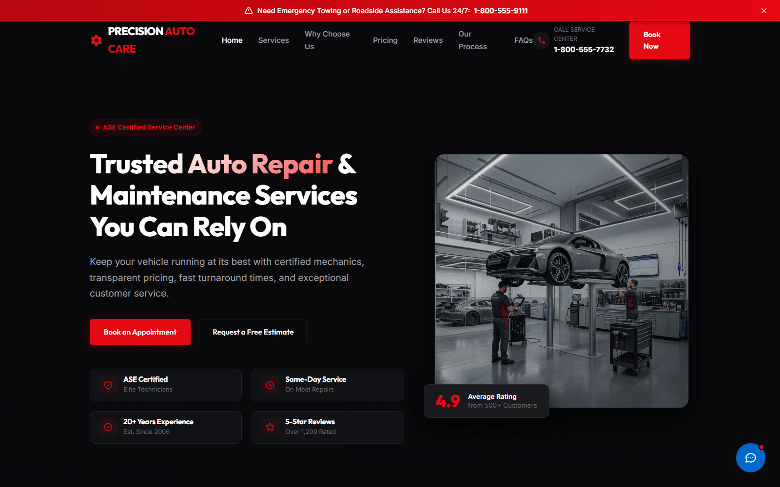 Precision Auto Care desktop preview